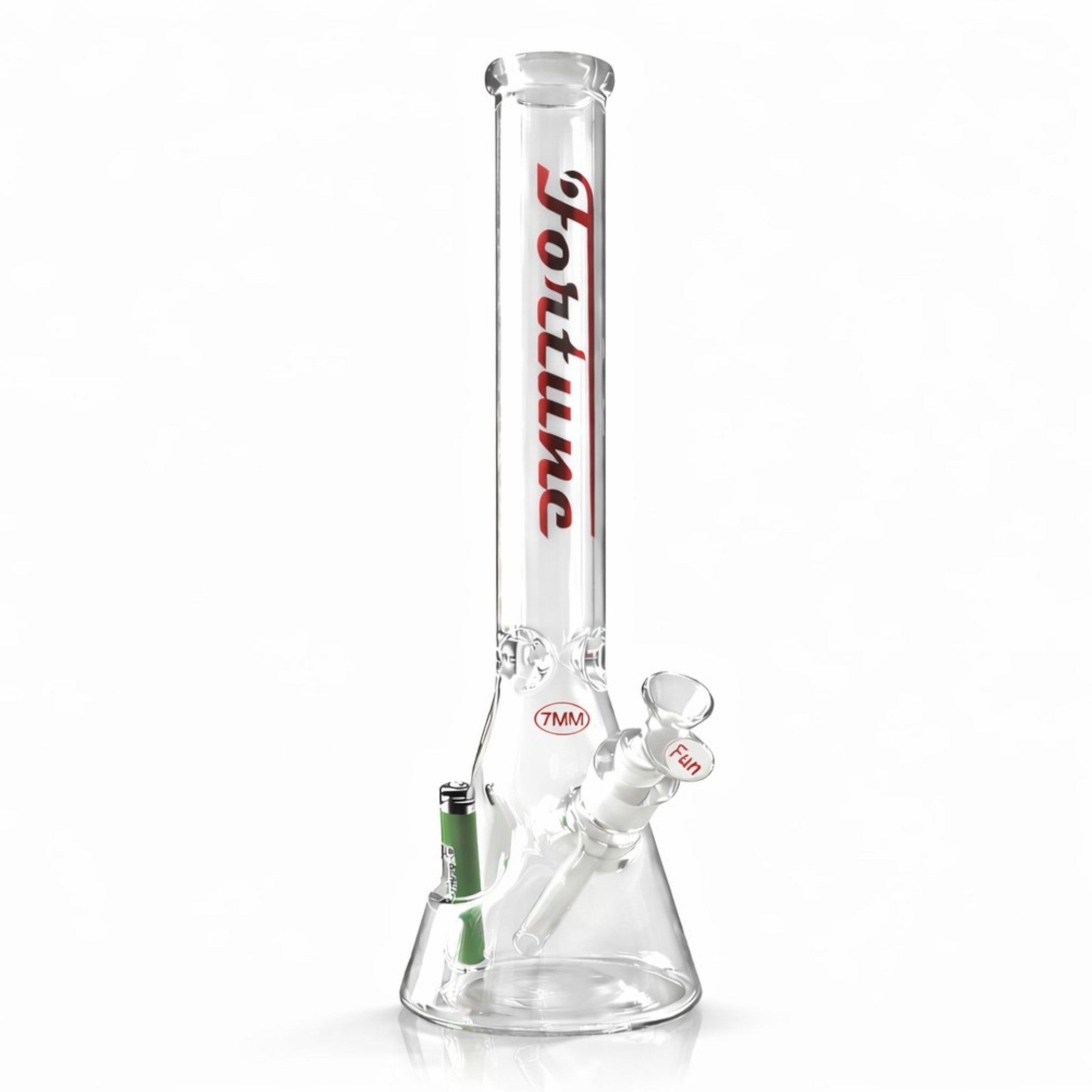 Fortune | 18" Beaker Bong – 7mm w/ Lighter Holder