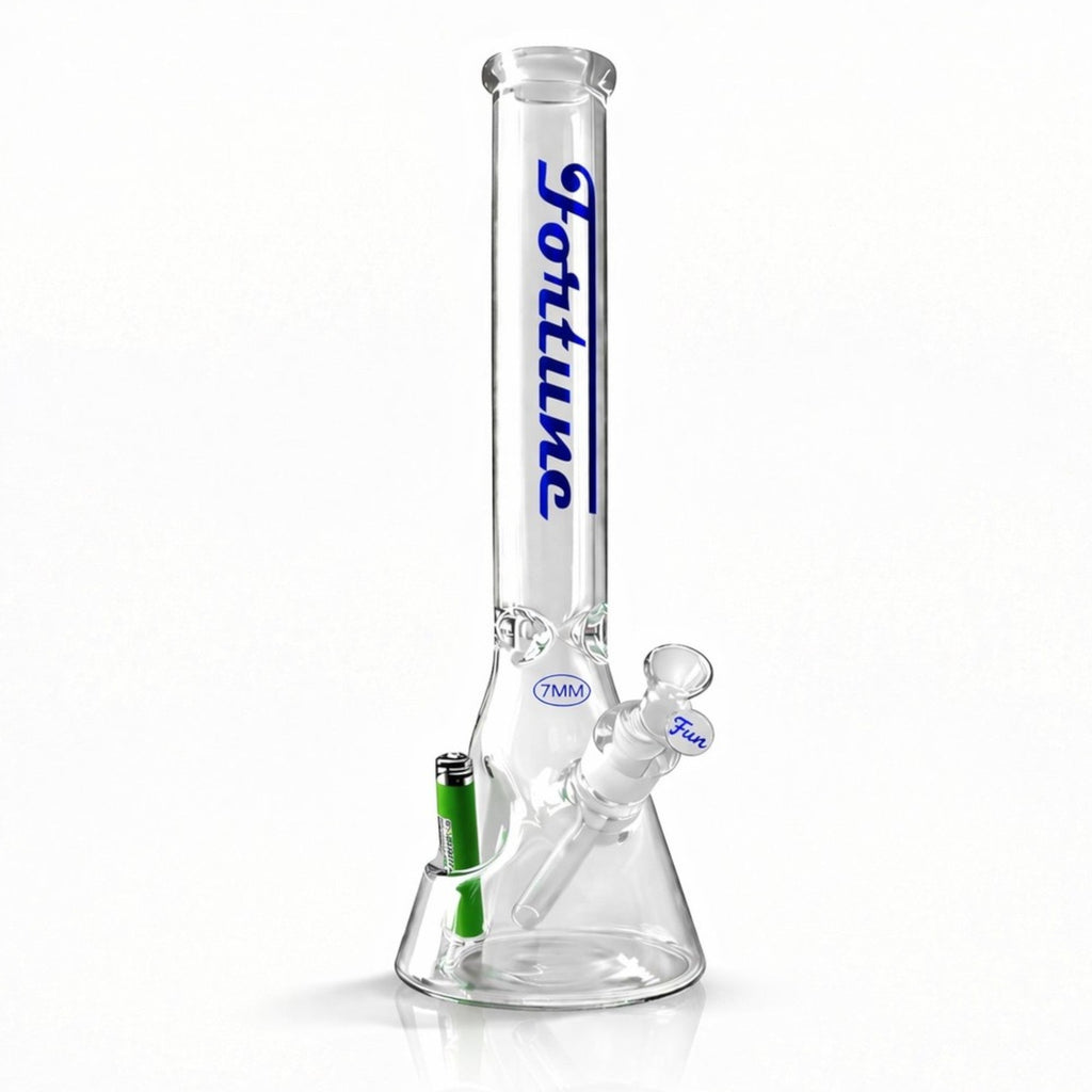 Fortune | 18" Beaker Bong – 7mm w/ Lighter Holder