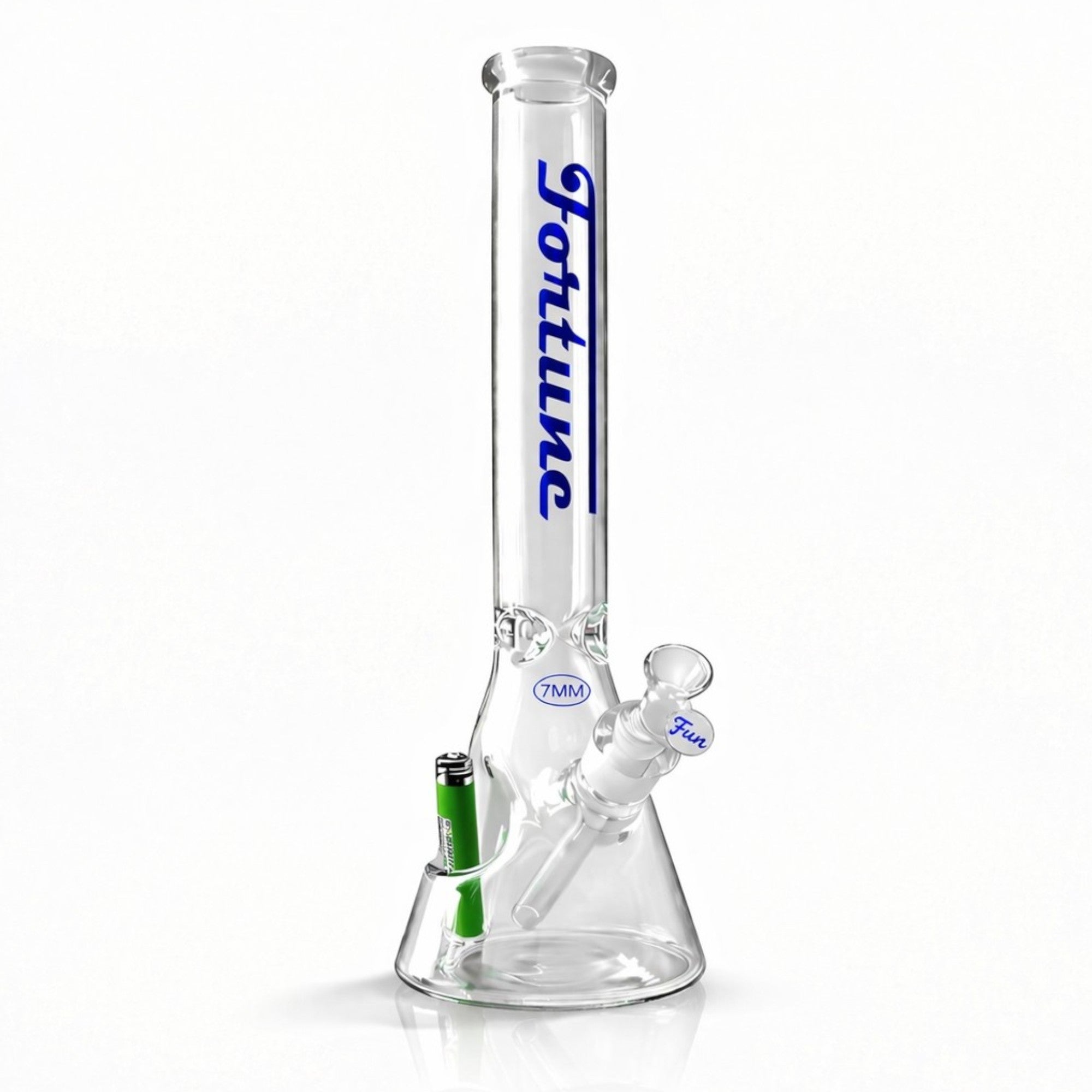 Fortune | 18" Beaker Bong – 7mm w/ Lighter Holder