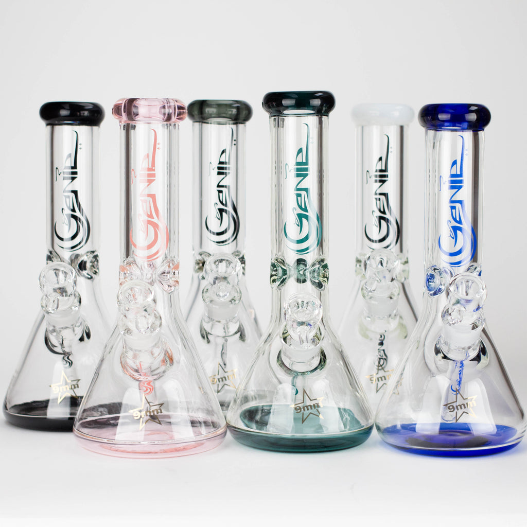 Genie | 12" Classic Beaker Bong – 9 mm Thick Clear Glass ( F7-001 )