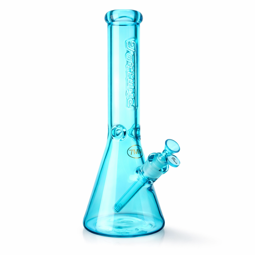 Fortune | 14" 7mm Engraved Color Beaker Bong