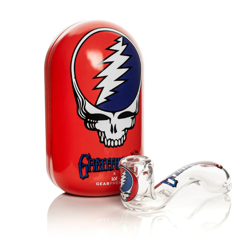 Grateful Dead x GEAR Premium® | 5.5" Steal Your Face Sherlock Hand Pipe In Collectible Tin