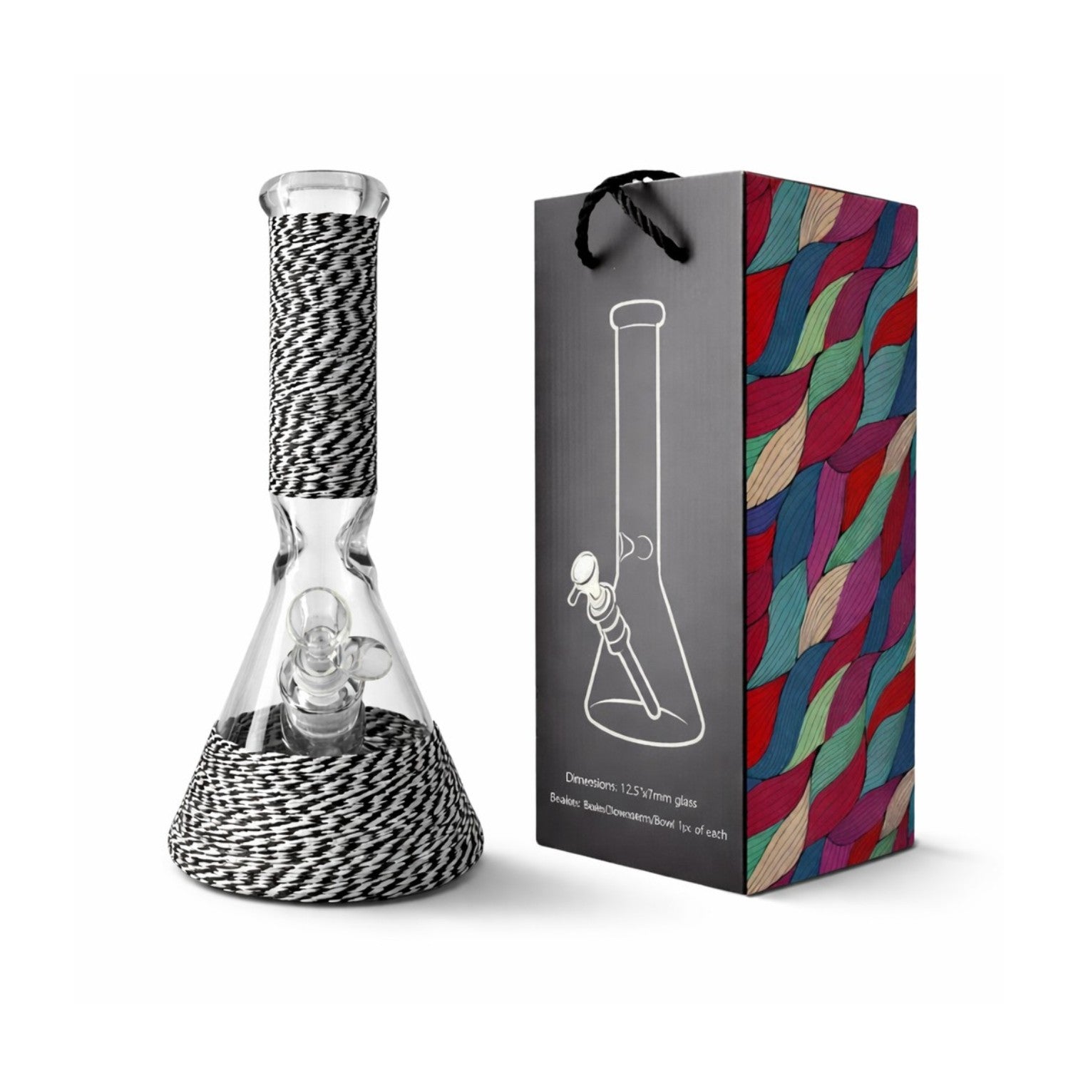 Braided Grip 12.5” 7mm Beaker Bong