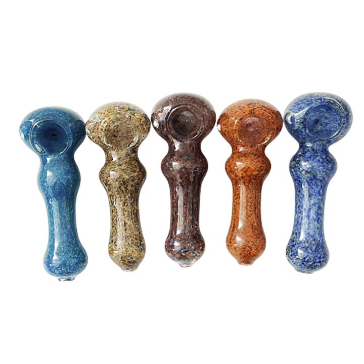 4-1/2" Sunstone Pebble Glass Pipe-Assorted Colours-2CT