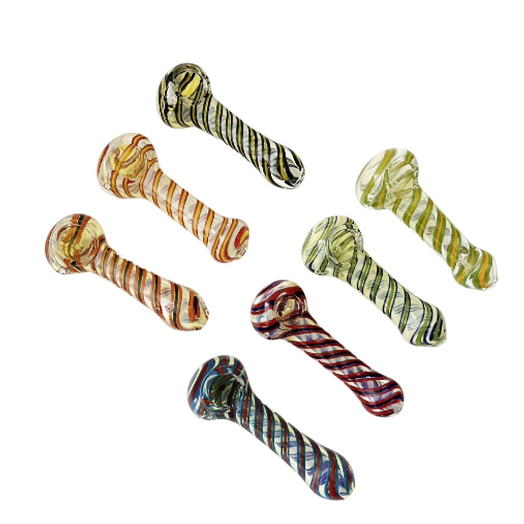 4-1/2" Fusion Spin Spoon Glass Pipe-2CT Assorted