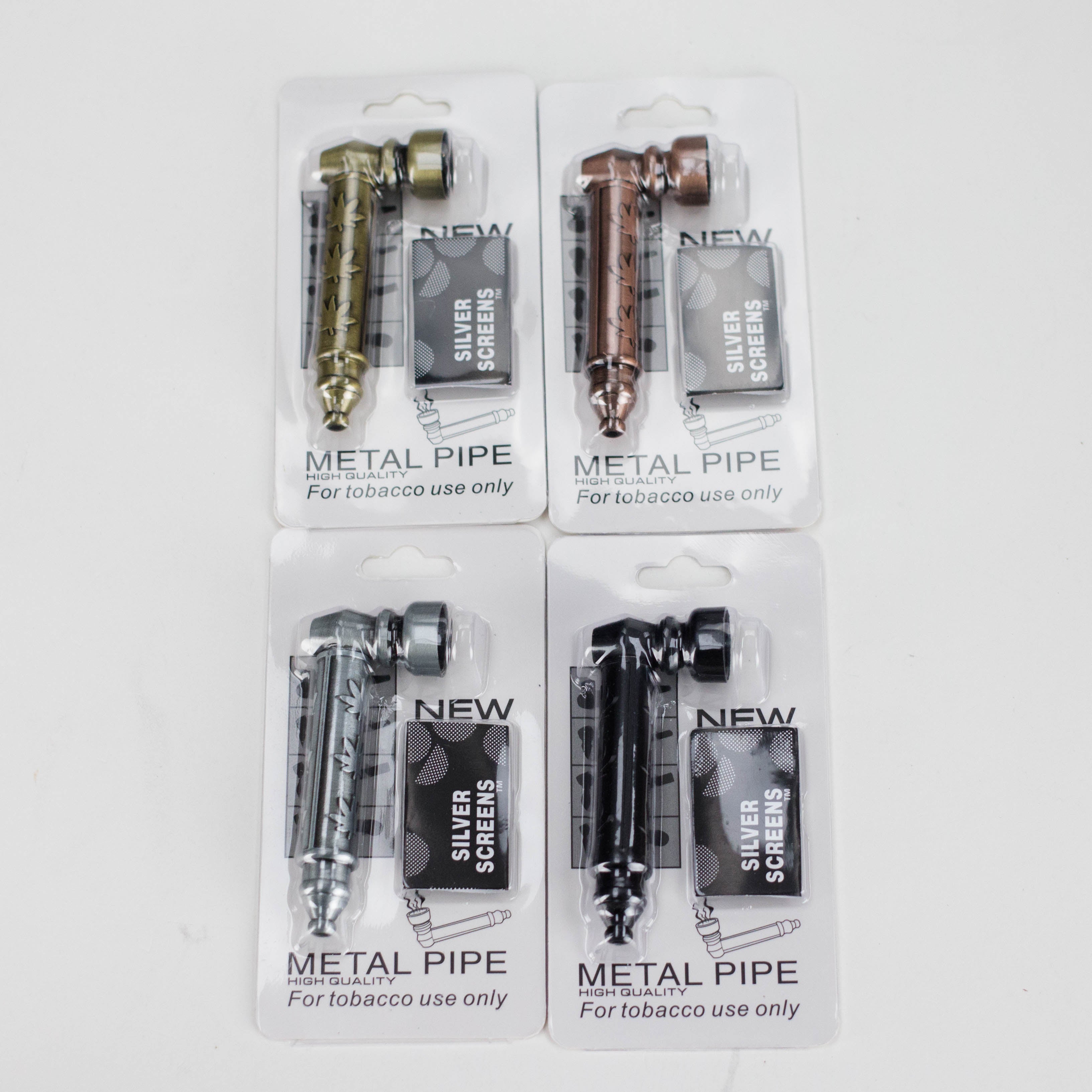 Metal Pipe with Silver Screen – Blister Pack Display / 24 Pack