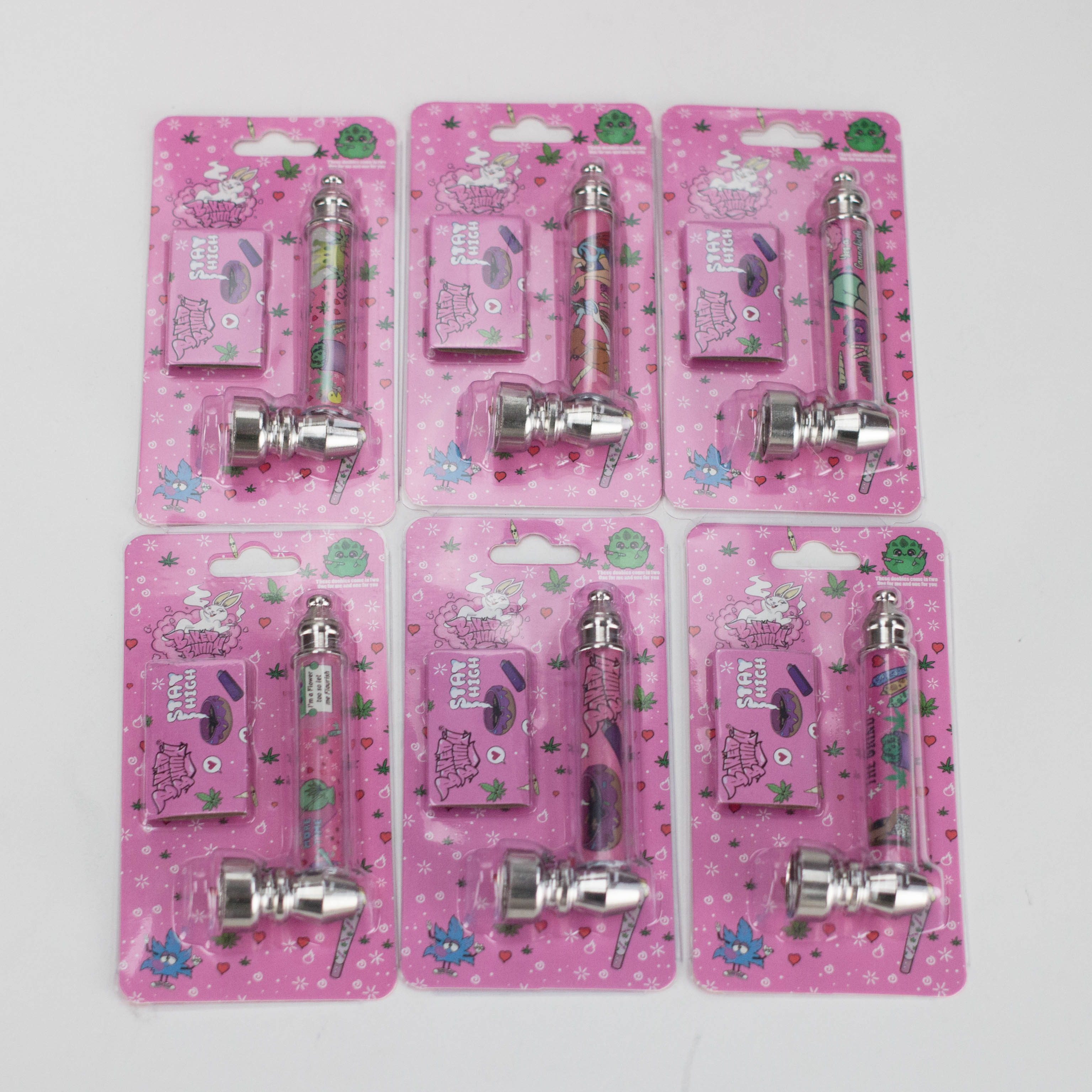 Metal Pipe with Silver Screen – Blister Pack Display / 24 Pack
