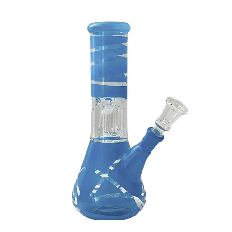 8” Color Spiral Beaker Bong – Built-In Perc