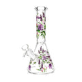 10" Glow-in-the-Dark Floral Beaker Bong