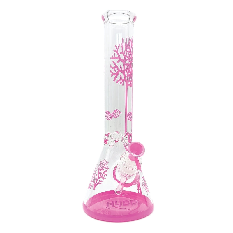 14" Tree Design Hydro Glass Bong  (MST048)