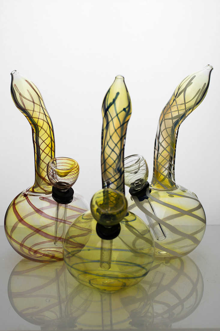 6 inches changing color glass water bong