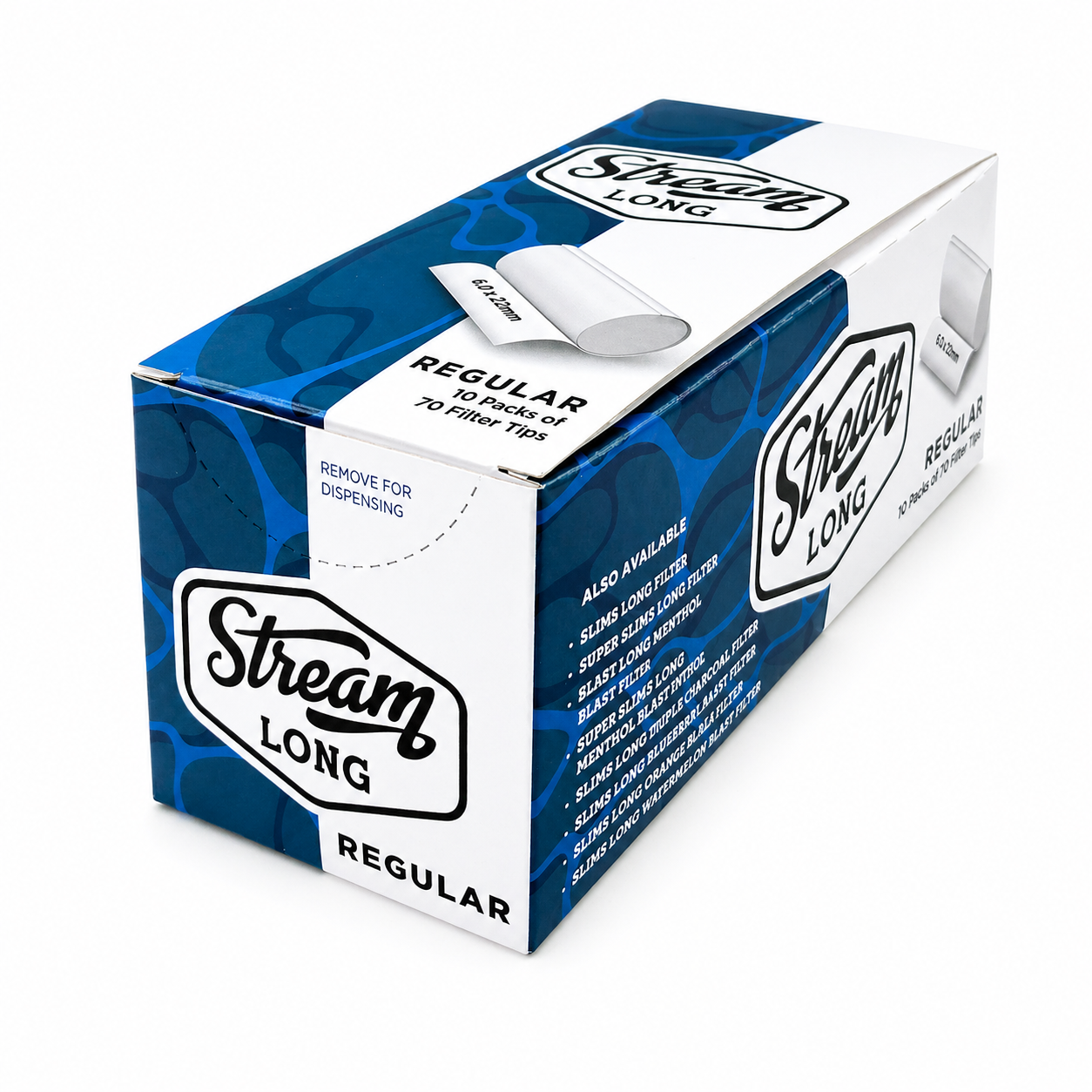 STREAM | Regular Long RYO Filters Display Carton - 10 Bags (Non-Flavored Type)