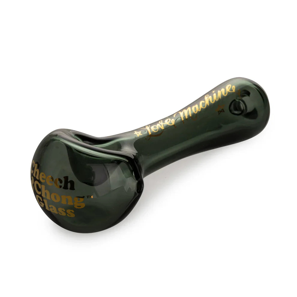 Cheech & Chong® Glass | 4.5" Smoke Love Machine Hand Pipe W/Ash Catcher Mouthpiece