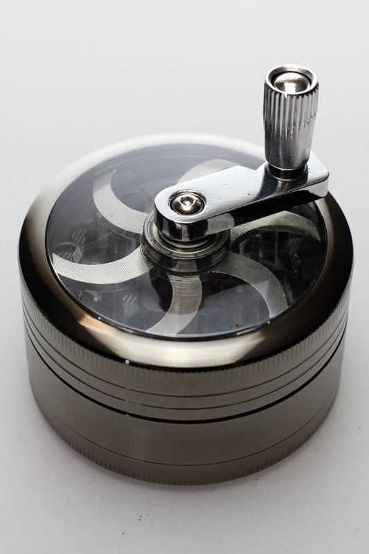 3 parts aluminum herb grinder with handle