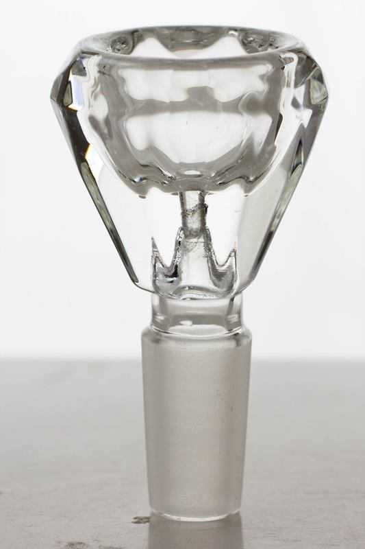 Diamond cutting shape glass bowl