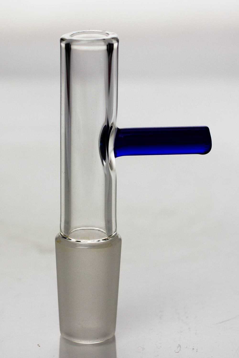 Glass popper bowl with color handle