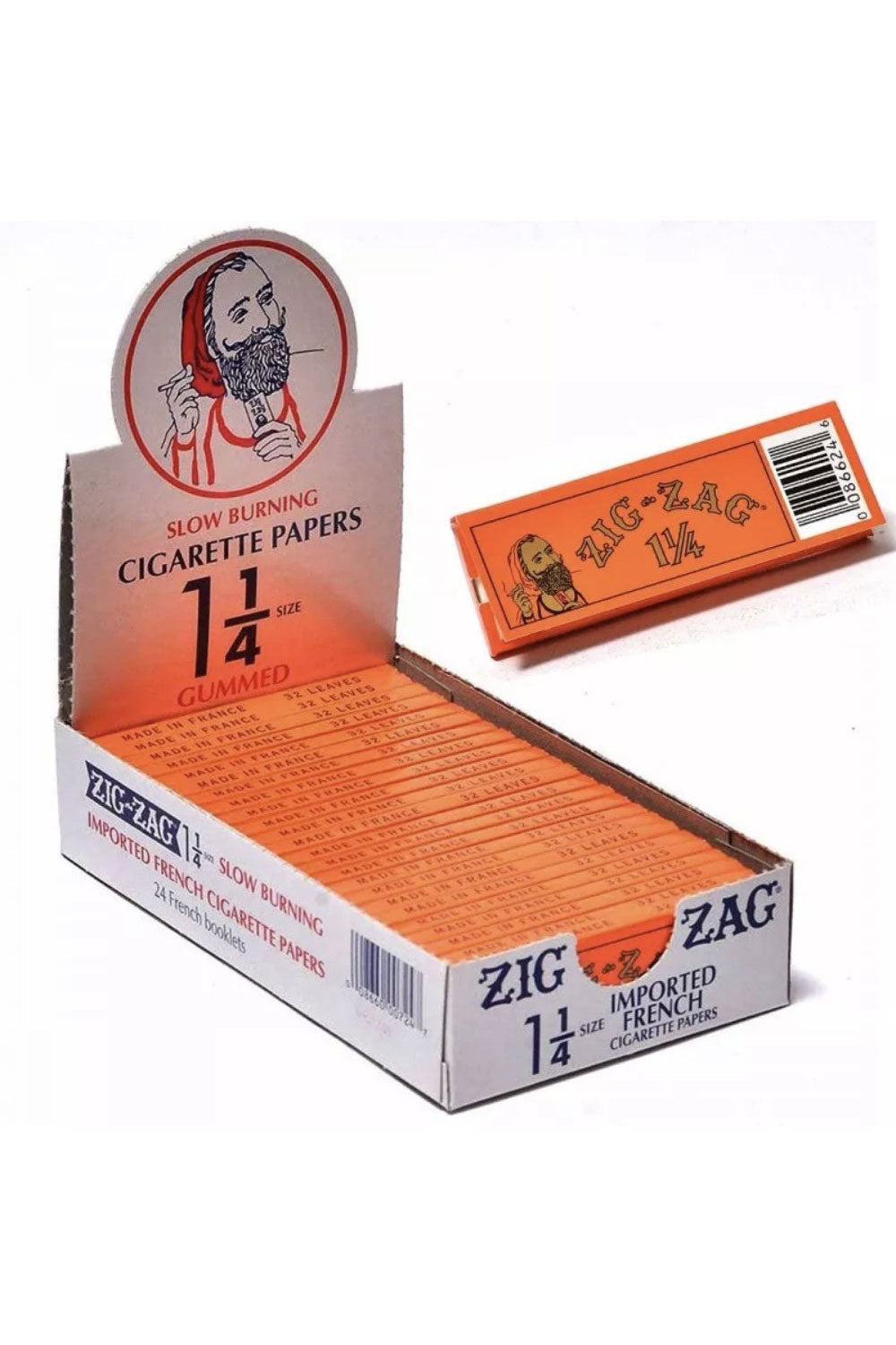 ZIG-ZAG Orange Slow burning Rolling Papers Box 1 1/4