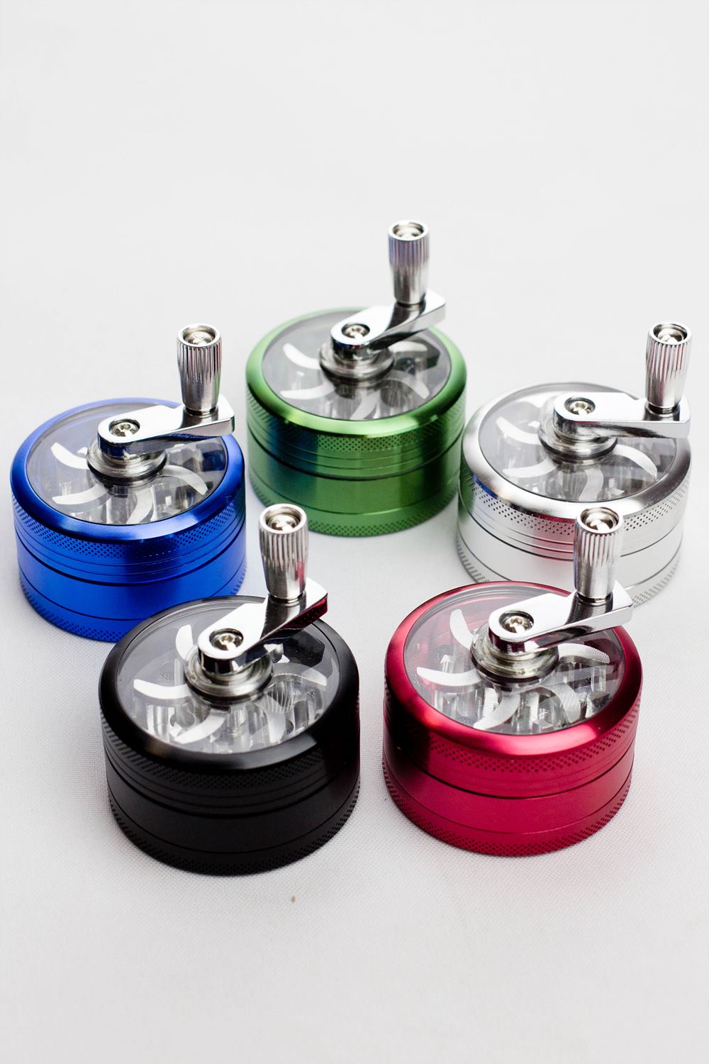 3 parts infyniti aluminium herb grinder w/handle ( GR5341 )