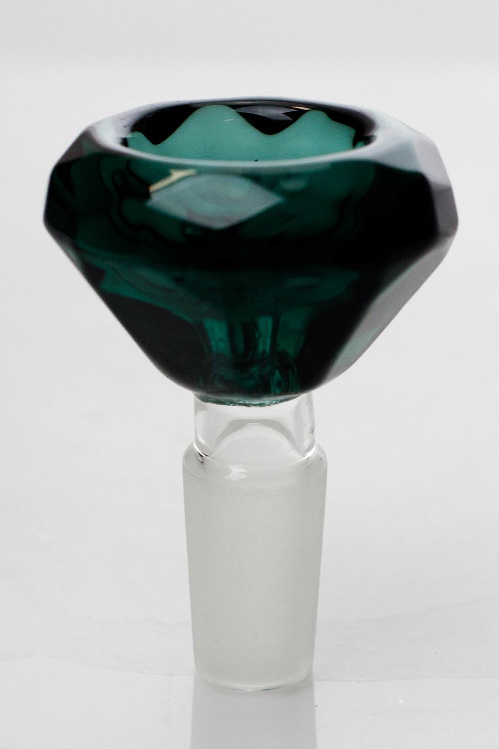 Diamond cutting shape wide glass bowl