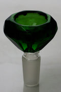 Diamond cutting shape wide glass bowl