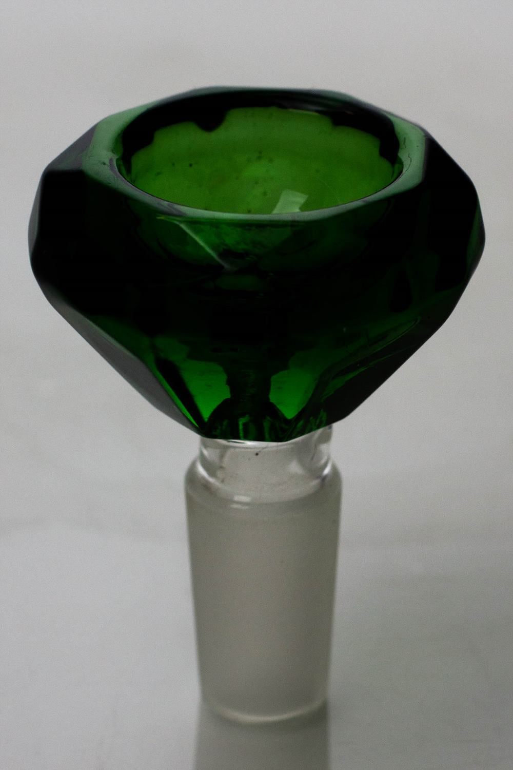 Diamond cutting shape wide glass bowl
