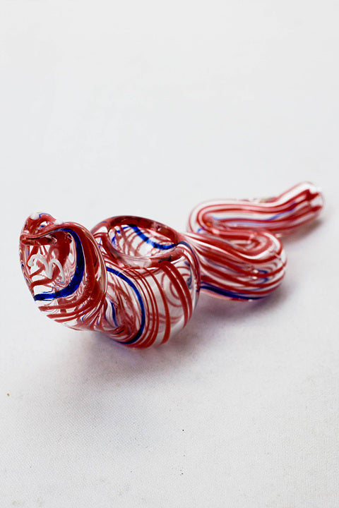 Cobra shape glass large hand pipe