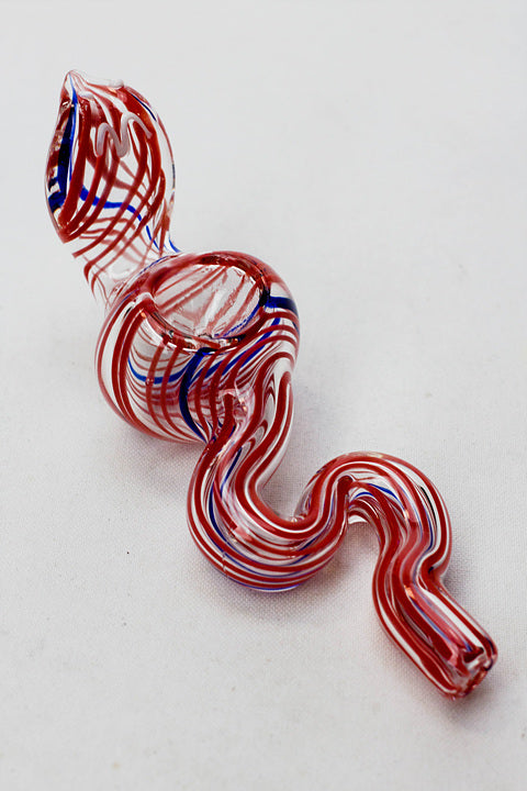 Cobra shape glass large hand pipe
