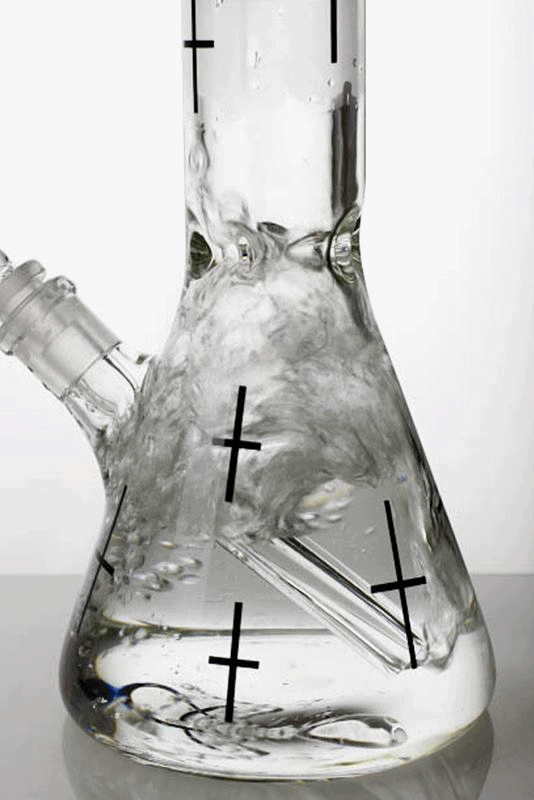 17" infyniti glass cross symbol printed beaker water bong