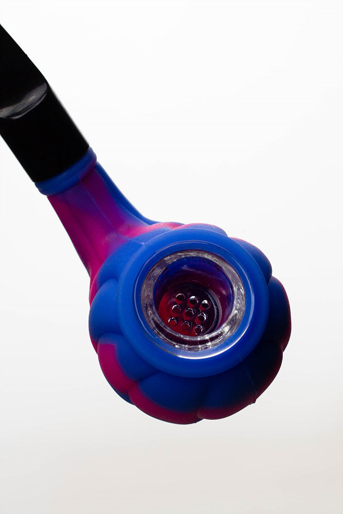 Sherlock Silicone pipe in display with glass bowl-WP139