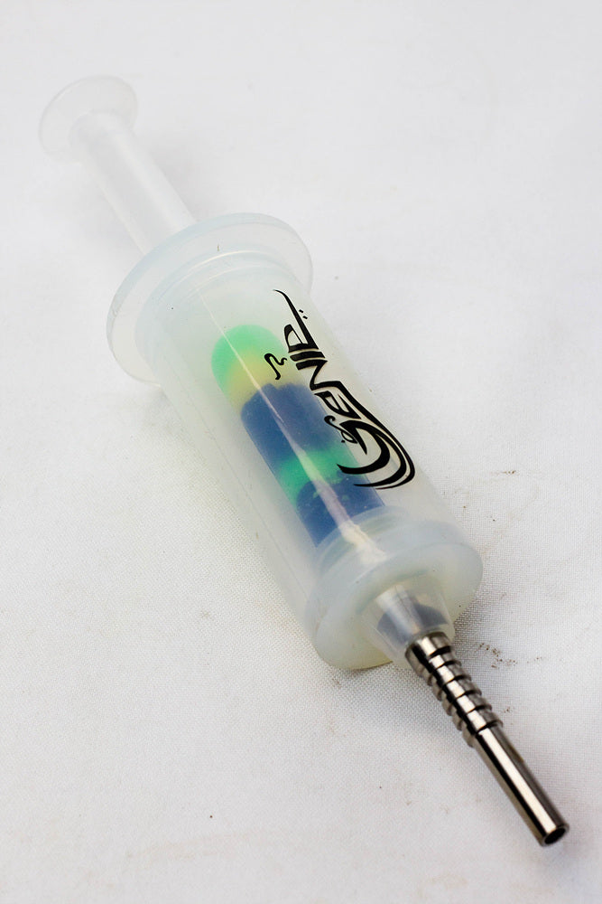 White silicone syringe shape nectar collector