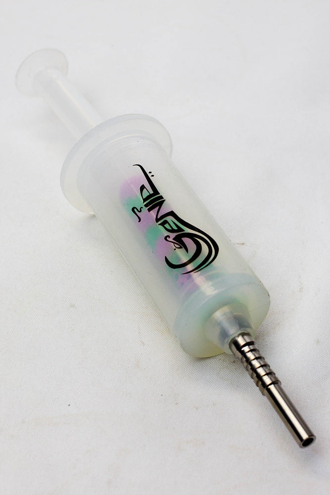 White silicone syringe shape nectar collector