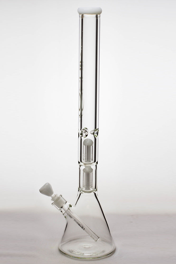 24" genie double 6 arms heavy glass water beaker bong