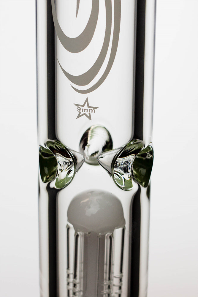 24" genie double 6 arms heavy glass water beaker bong