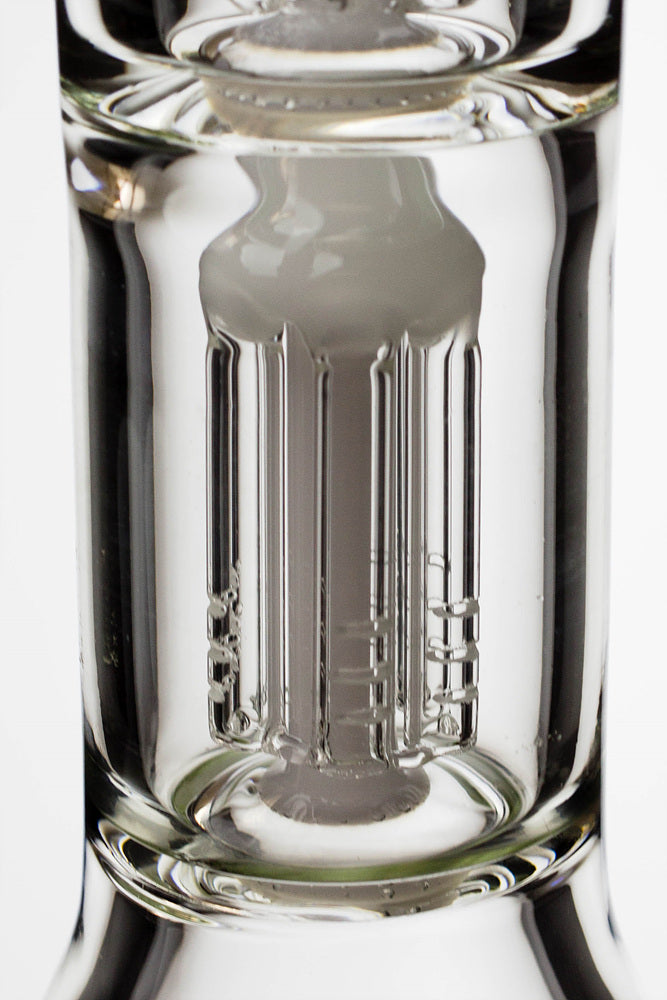 24" genie double 6 arms heavy glass water beaker bong
