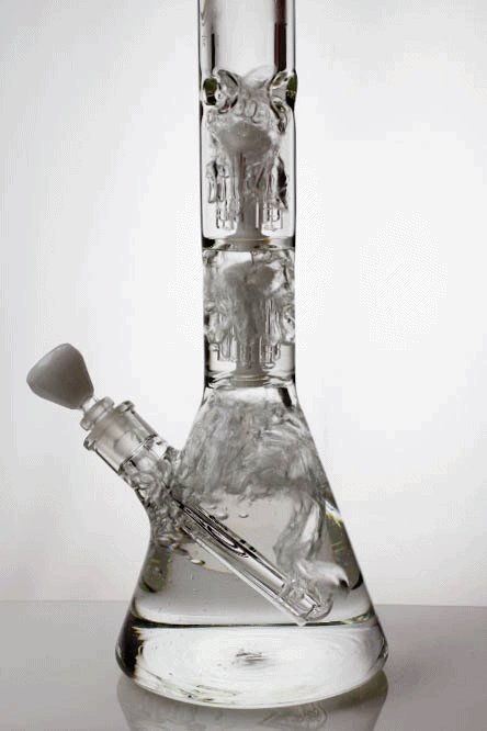 24" genie double 6 arms heavy glass water beaker bong