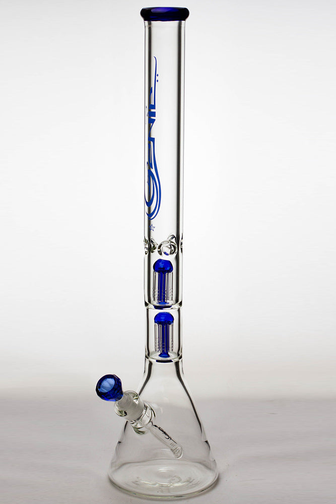 24" genie double 6 arms heavy glass water beaker bong