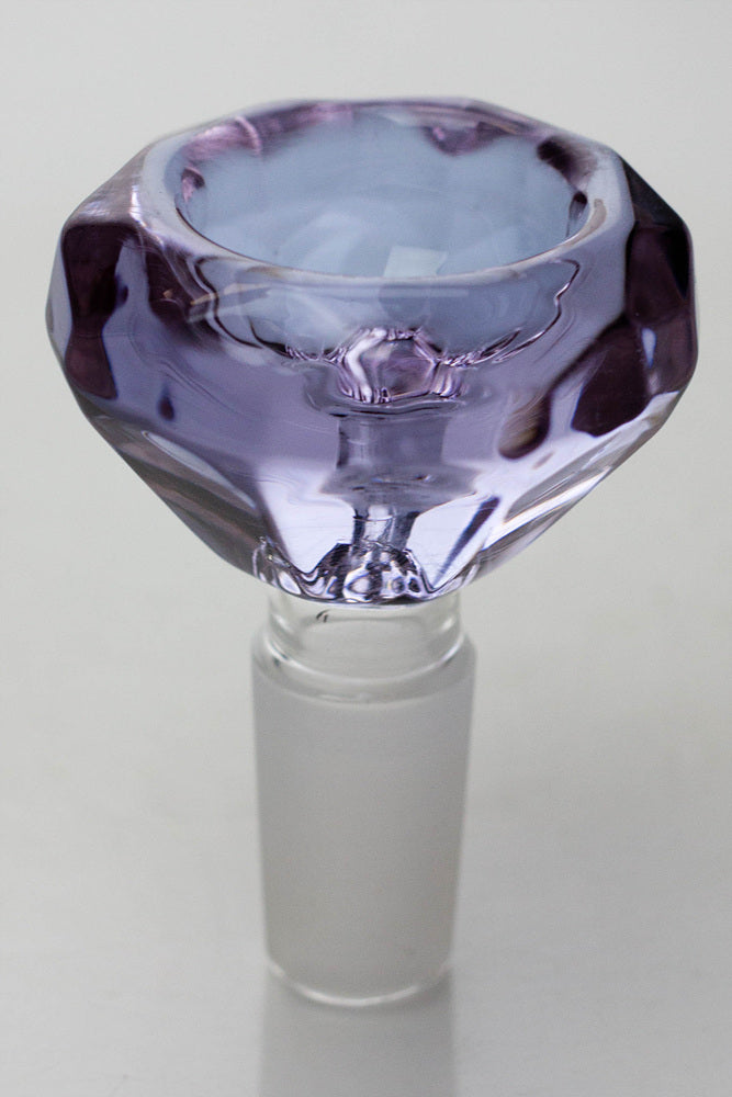 Diamond cutting shape wide glass bowl
