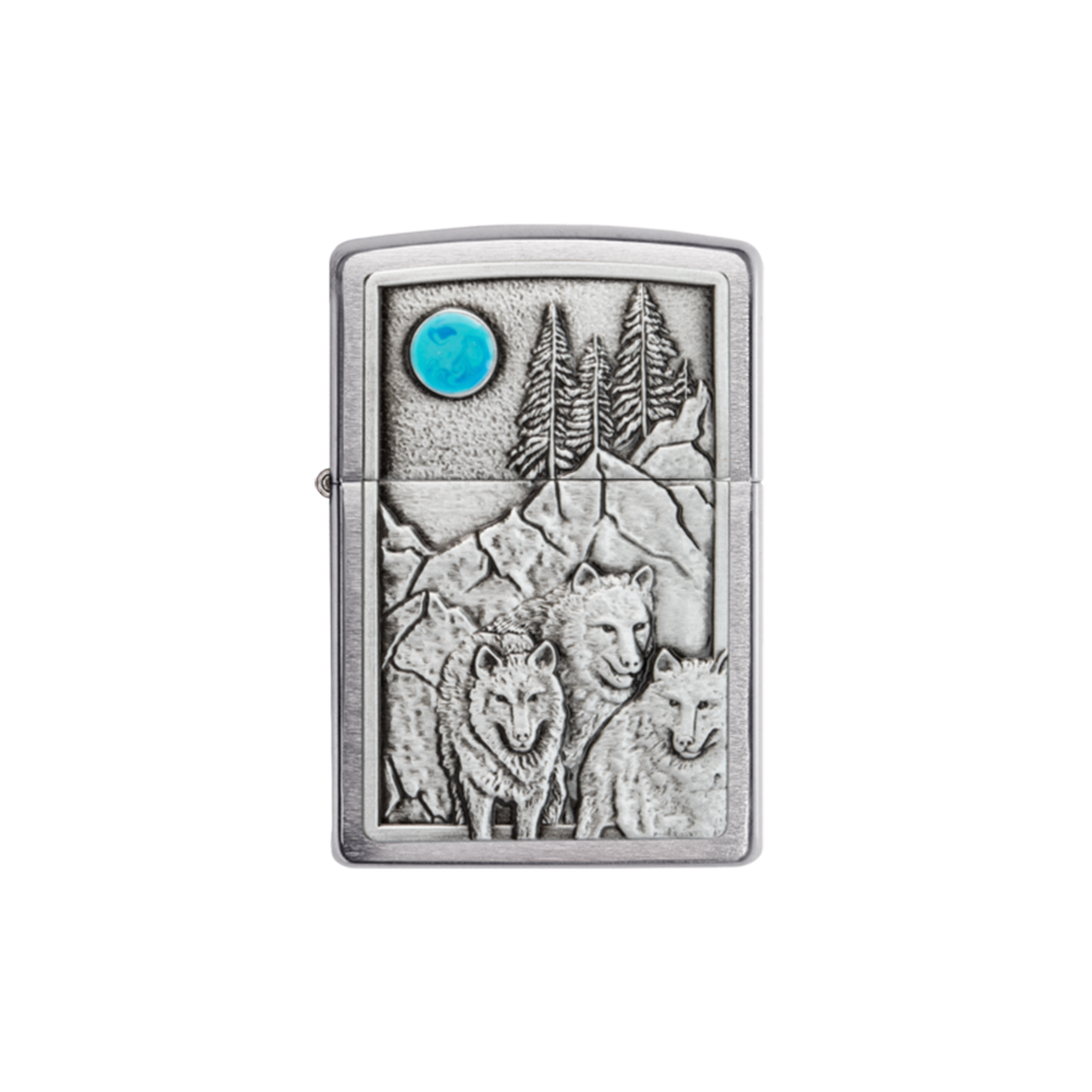 Zippo 49295 Wolf Pack and Moon Emblem Design
