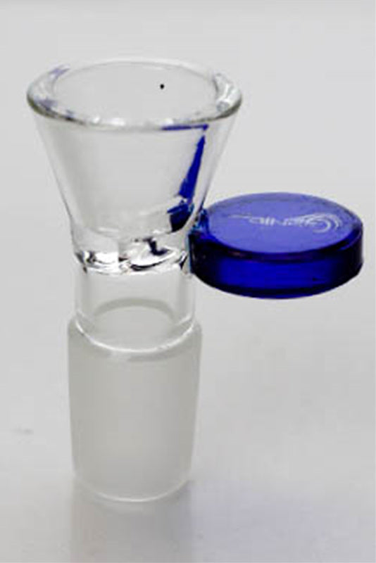 Glass bowl with round handle