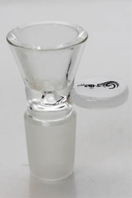 Glass bowl with round handle