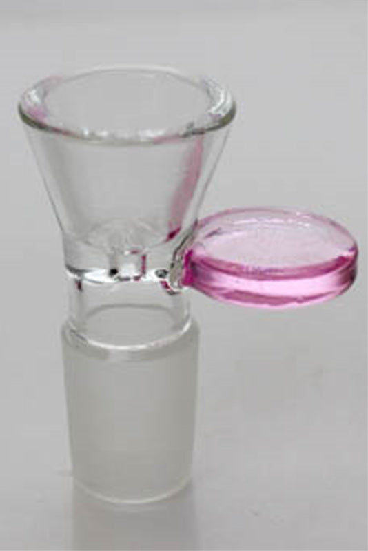 Glass bowl with round handle