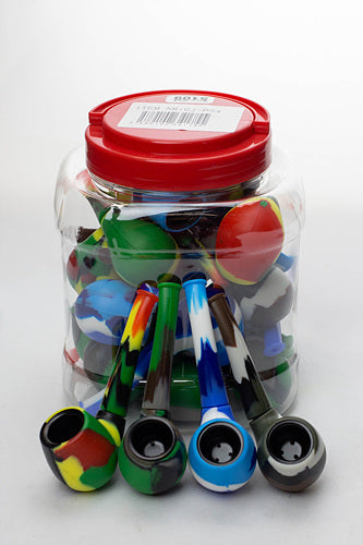 24 pcs-Silicone 4" hand pipe in a Jar ( GJ-054 )