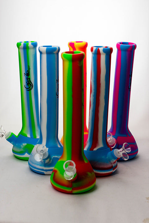 13" Genie mixed color Silicone detachable beaker water bong