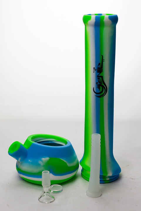 13" Genie mixed color Silicone detachable beaker water bong