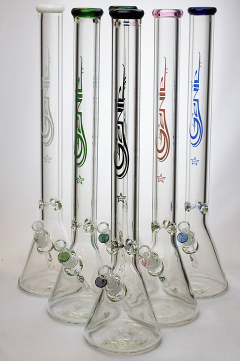 24" Genie 9 mm color accented beaker water bong