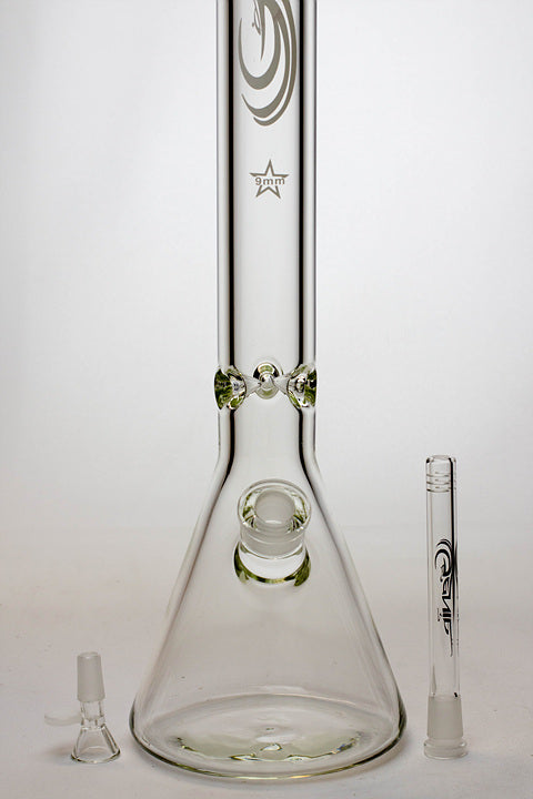 24" Genie 9 mm color accented beaker water bong