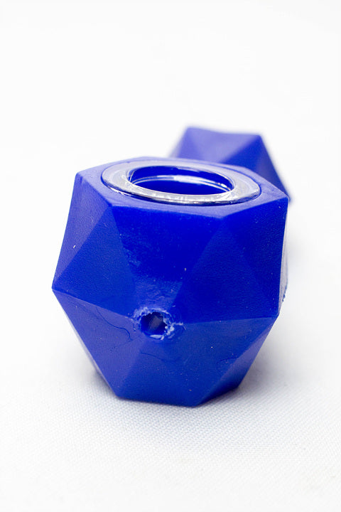 Silicone hand pipe with multi holes glass bowl ( GP1538 )