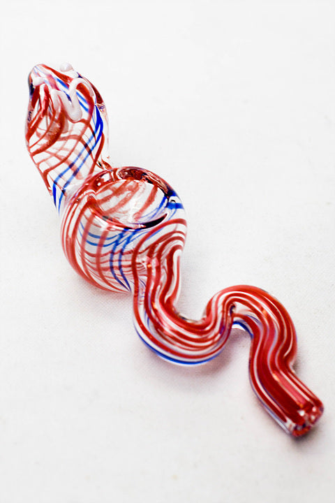 Cobra shape glass small hand pipe