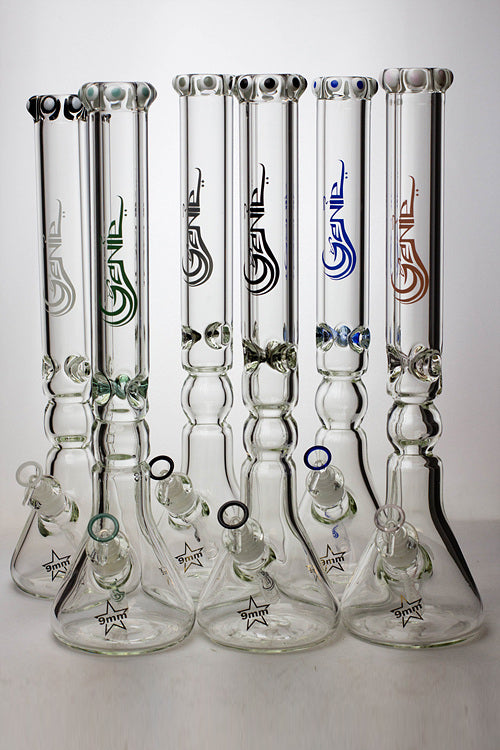 19.5" Genie 9 mm curved shaft glass beaker bong