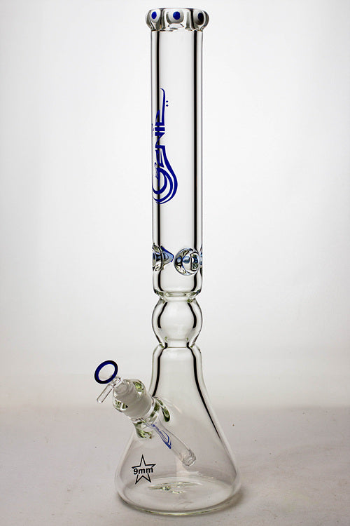 19.5" Genie 9 mm curved shaft glass beaker bong